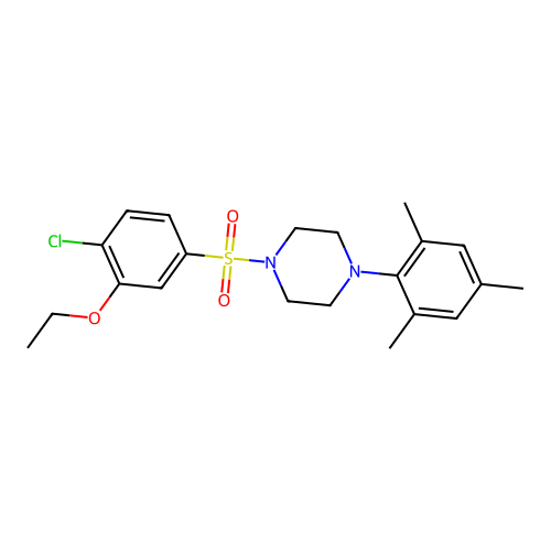 1-[(4-Chloro-3-ethoxyphenyl)sulfonyl]-4-mesitylpiperazine structure