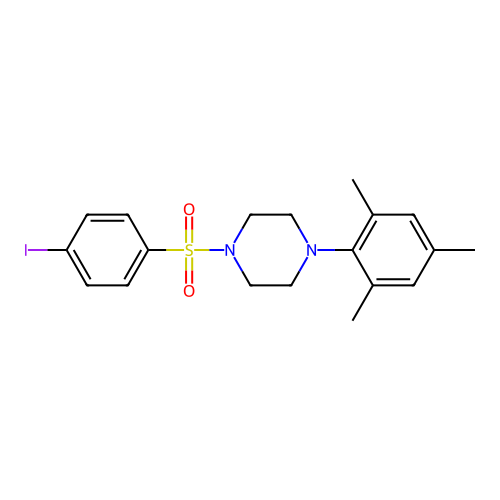 1-[(4-Iodophenyl)sulfonyl]-4-mesitylpiperazine structure