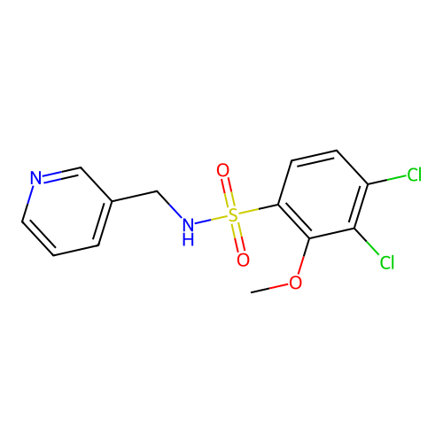 3,4-dichloro-2-methoxy-N-(pyridin-3-ylmethyl)benzenesulfonamide structure