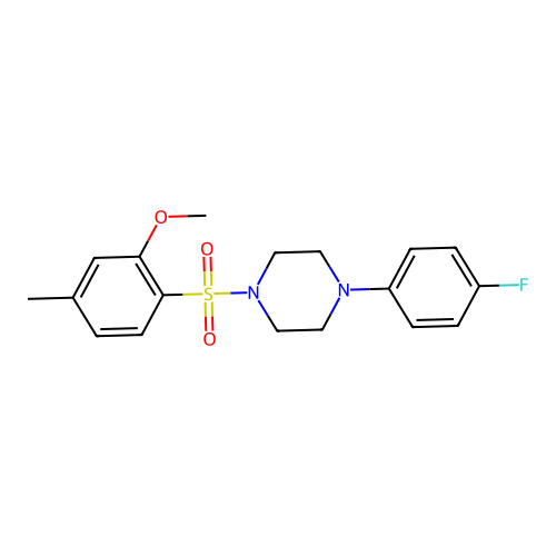1-(4-Fluorophenyl)-4-[(2-methoxy-4-methylphenyl)sulfonyl]piperazine structure