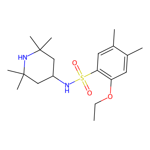2-ethoxy-4,5-dimethyl-N-(2,2,6,6-tetramethylpiperidin-4-yl)benzene-1-sulfonamide structure