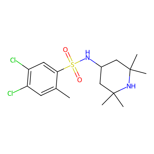4,5-dichloro-2-methyl-N-(2,2,6,6-tetramethylpiperidin-4-yl)benzenesulfonamide structure