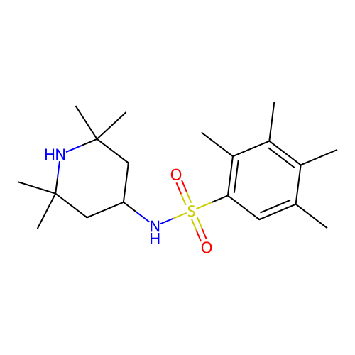 2,3,4,5-tetramethyl-N-(2,2,6,6-tetramethylpiperidin-4-yl)benzenesulfonamide structure