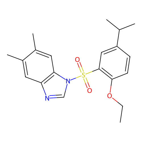 1-{[2-Ethoxy-5-(methylethyl)phenyl]sulfonyl}-5,6-dimethylbenzimidazole structure