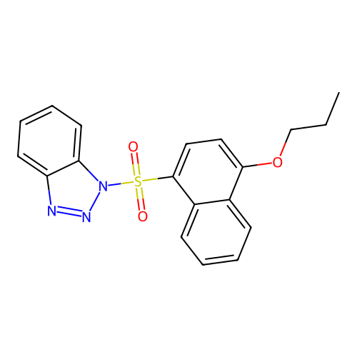 1-[(4-propoxynaphthalen-1-yl)sulfonyl]-1H-1,2,3-benzotriazole structure