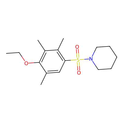 [(4-Ethoxy-2,3,5-trimethylphenyl)sulfonyl]piperidine structure