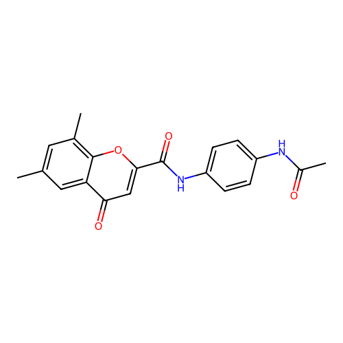 N-[4-(acetylamino)phenyl]-6,8-dimethyl-4-oxo-4H-chromene-2-carboxamide structure