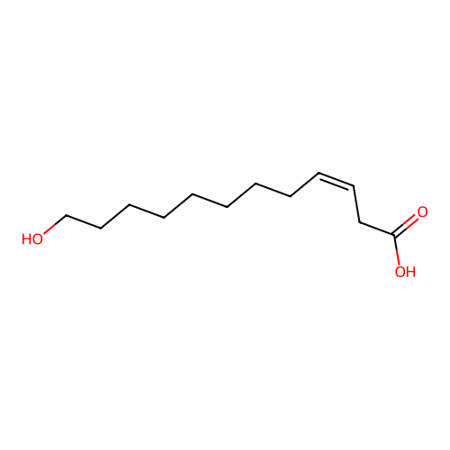 12-hydroxy-3Z-dodecenoic acid structure