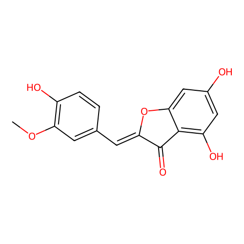 4,6-Dihydroxy-2-[(4-hydroxy-3-methoxyphenyl)methylidene]-1-benzofuran-3-one structure