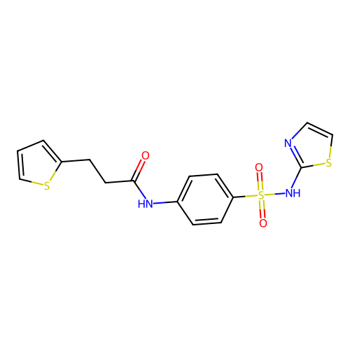 N-[4-[(2-Thiazolylamino)sulfonyl]phenyl]-2-thiophenepropanamide structure