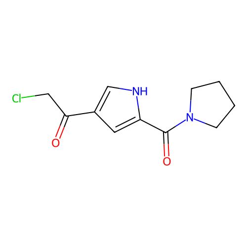 2-chloro-1-(5-(pyrrolidine-1-carbonyl)-1H-pyrrol-3-yl)ethan-1-one structure
