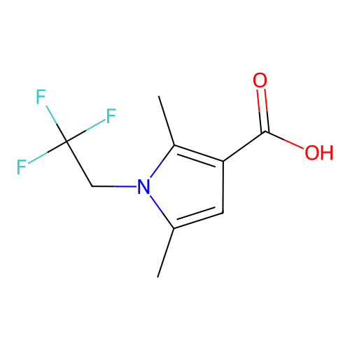 2,5-Dimethyl-1-(2,2,2-trifluoroethyl)-1H-pyrrole-3-carboxylic acid structure