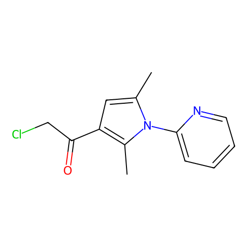 2-chloro-1-[2,5-dimethyl-1-(pyridin-2-yl)-1H-pyrrol-3-yl]ethan-1-one structure