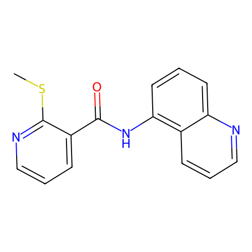 2-(methylsulfanyl)-N-(quinolin-5-yl)pyridine-3-carboxamide structure