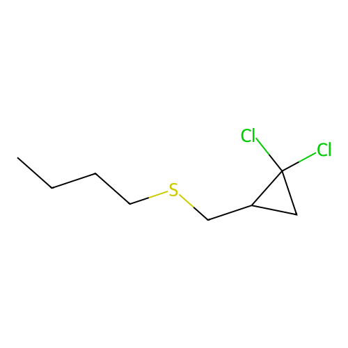 2-[(Butylthio)methyl]-1,1-dichlorocyclopropane structure