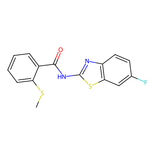 N-(6-fluorobenzo[d]thiazol-2-yl)-2-(methylthio)benzamide structure