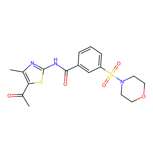 N-(5-acetyl-4-methylthiazol-2-yl)-3-(morpholinosulfonyl)benzamide structure