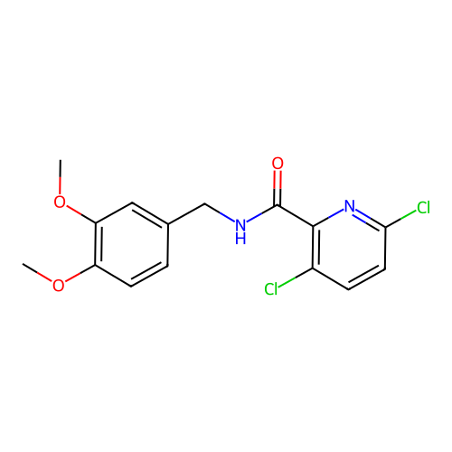 3,6-dichloro-N-[(3,4-dimethoxyphenyl)methyl]pyridine-2-carboxamide structure