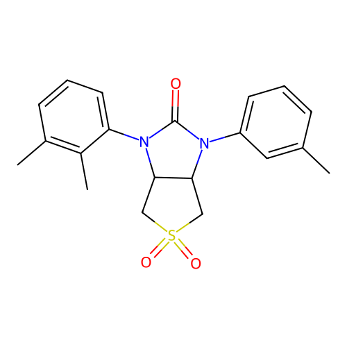 1-(2,3-dimethylphenyl)-3-(m-tolyl)tetrahydro-1H-thieno[3,4-d]imidazol-2(3H)-one 5,5-dioxide structure
