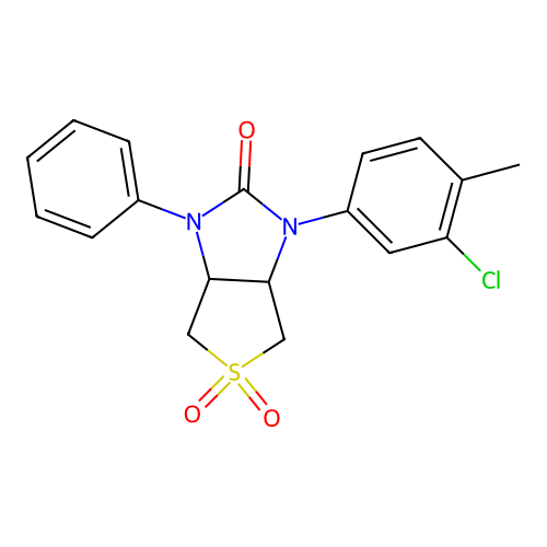 1-(3-chloro-4-methylphenyl)-3-phenyltetrahydro-1H-thieno[3,4-d]imidazol-2(3H)-one 5,5-dioxide structure