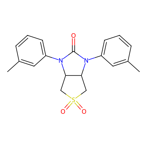 1,3-di-m-tolyltetrahydro-1H-thieno[3,4-d]imidazol-2(3H)-one 5,5-dioxide structure