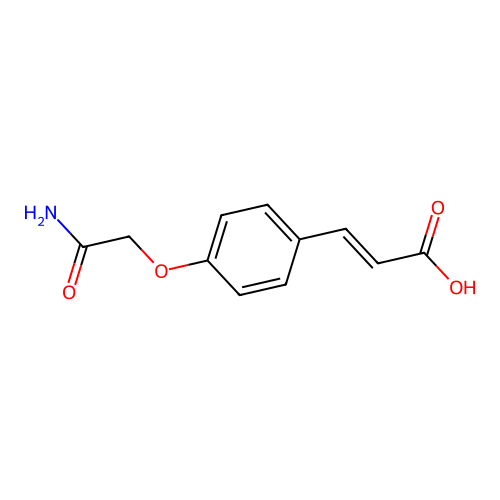 (2E)-3-[4-(2-amino-2-oxoethoxy)phenyl]acrylic acid structure