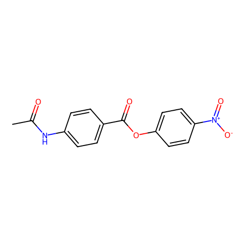 Benzoic acid, 4-(acetylamino)-, 4-nitrophenyl ester structure