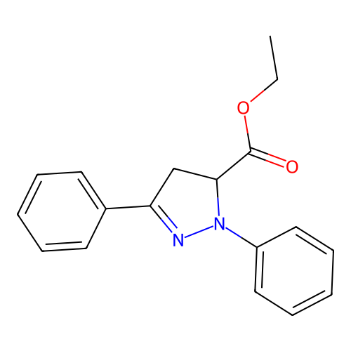 ethyl 2,5-diphenyl-3,4-dihydropyrazole-3-carboxylate structure