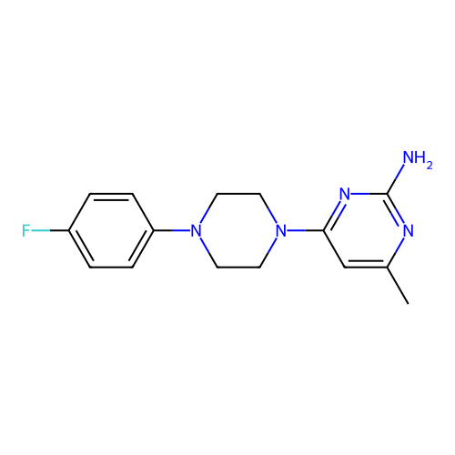 6-(4-(4-Fluorophenyl)piperazinyl)-4-methylpyrimidine-2-ylamine structure
