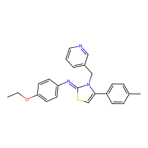 4-ethoxy-N-[(2Z)-4-(4-methylphenyl)-3-(pyridin-3-ylmethyl)-1,3-thiazol-2(3H)-ylidene]aniline structure