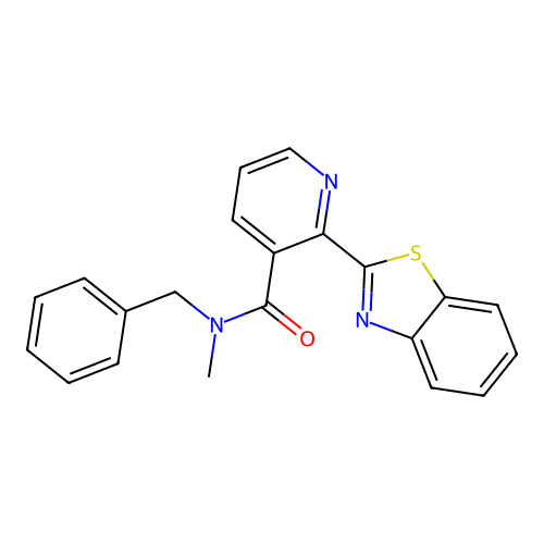 2-(1,3-benzothiazol-2-yl)-N-benzyl-N-methylpyridine-3-carboxamide structure