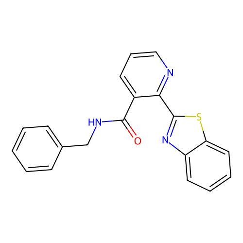 2-(1,3-benzothiazol-2-yl)-N-benzylpyridine-3-carboxamide structure