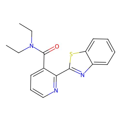 2-(1,3-benzothiazol-2-yl)-N,N-diethylpyridine-3-carboxamide structure
