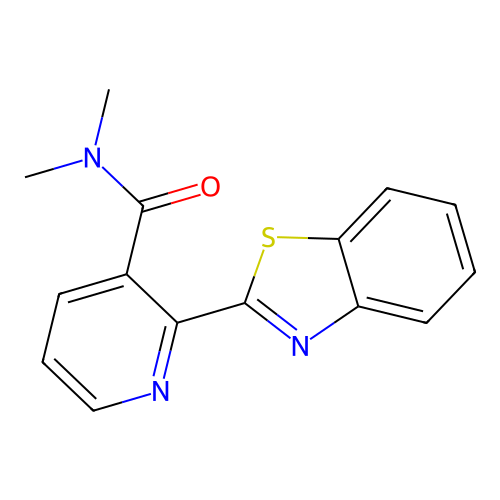 2-(1,3-benzothiazol-2-yl)-N,N-dimethylpyridine-3-carboxamide structure