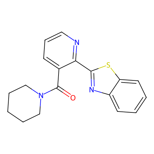 (2-(Benzo[d]thiazol-2-yl)pyridin-3-yl)(piperidin-1-yl)methanone structure