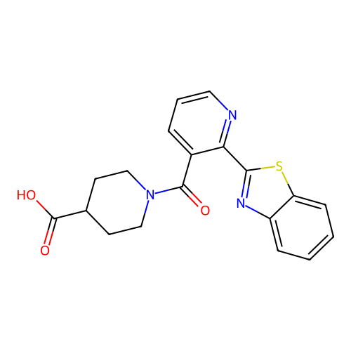 1-{[2-(1,3-Benzothiazol-2-yl)pyridin-3-yl]carbonyl}piperidine-4-carboxylic acid structure
