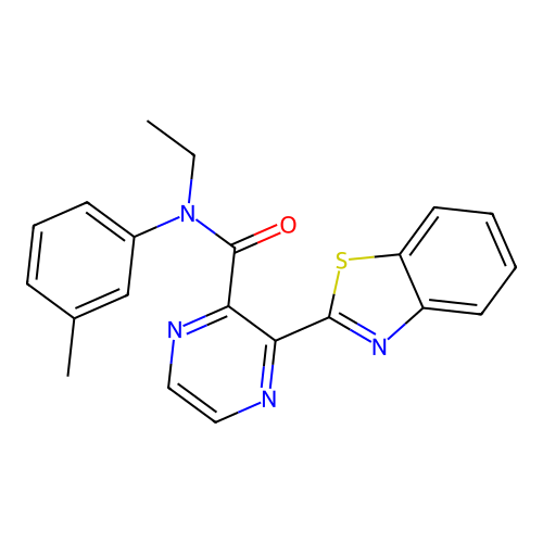 3-(1,3-benzothiazol-2-yl)-N-ethyl-N-(3-methylphenyl)pyrazine-2-carboxamide structure