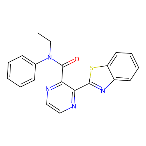 3-(1,3-benzothiazol-2-yl)-N-ethyl-N-phenylpyrazine-2-carboxamide structure