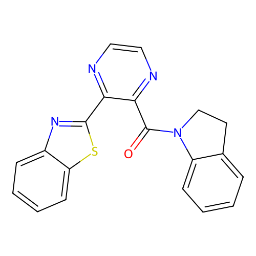 (3-(Benzo[d]thiazol-2-yl)pyrazin-2-yl)(indolin-1-yl)methanone structure