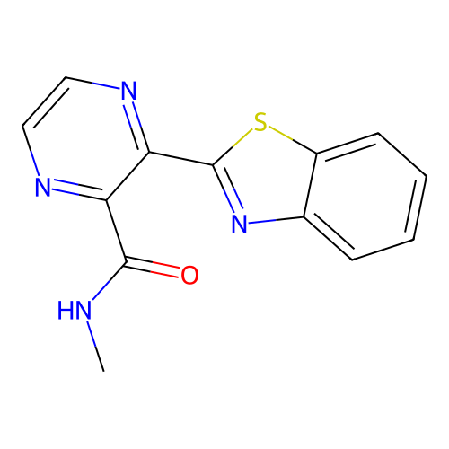 3-(1,3-benzothiazol-2-yl)-N-methylpyrazine-2-carboxamide structure
