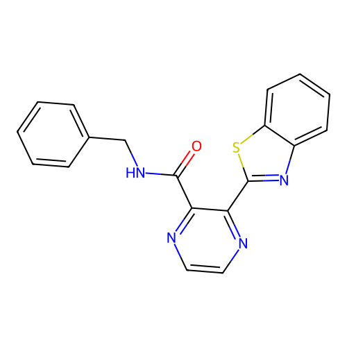 3-(1,3-benzothiazol-2-yl)-N-benzylpyrazine-2-carboxamide structure