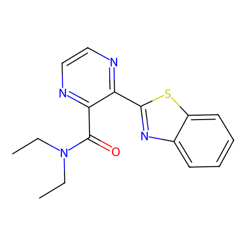 3-(1,3-benzothiazol-2-yl)-N,N-diethylpyrazine-2-carboxamide structure