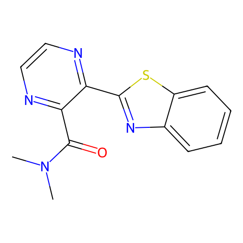3-(1,3-benzothiazol-2-yl)-N,N-dimethylpyrazine-2-carboxamide structure