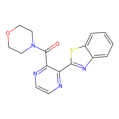 3-Benzothiazol-2-ylpyrazin-2-yl morpholin-4-yl ketone structure