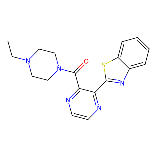 (3-(Benzo[d]thiazol-2-yl)pyrazin-2-yl)(4-ethylpiperazin-1-yl)methanone structure