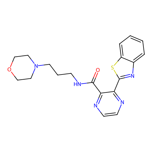 3-(1,3-benzothiazol-2-yl)-N-[3-(morpholin-4-yl)propyl]pyrazine-2-carboxamide structure