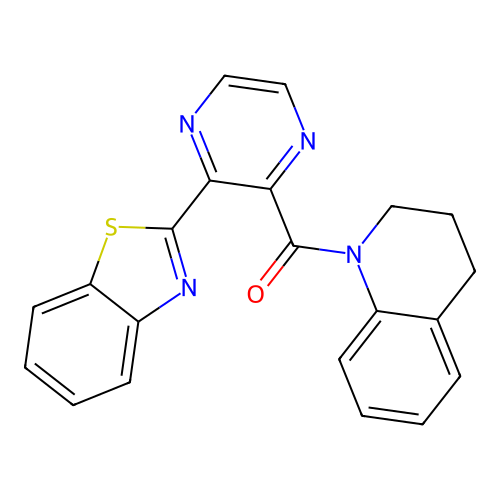 [3-(1,3-benzothiazol-2-yl)pyrazin-2-yl](3,4-dihydroquinolin-1(2H)-yl)methanone structure