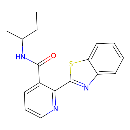 2-(benzo[d]thiazol-2-yl)-N-(sec-butyl)nicotinamide structure