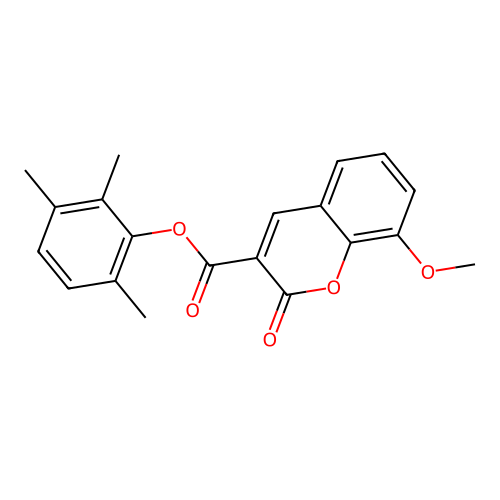 2,3,6-trimethylphenyl 8-methoxy-2-oxo-2H-chromene-3-carboxylate structure