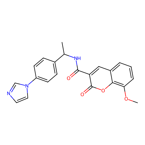 N-{1-[4-(1H-imidazol-1-yl)phenyl]ethyl}-8-methoxy-2-oxo-2H-chromene-3-carboxamide structure